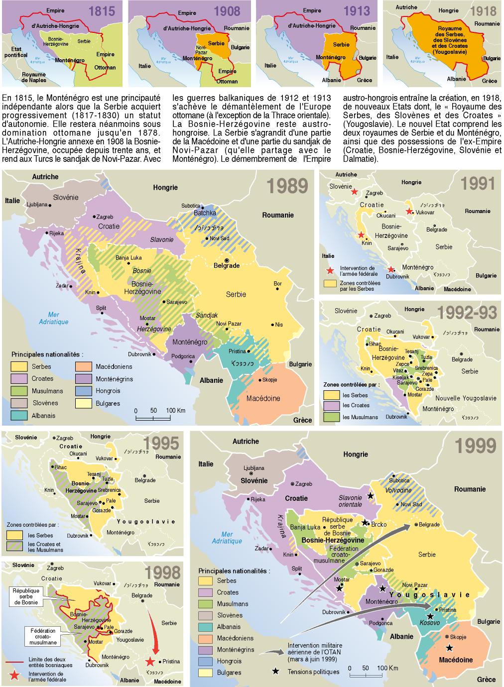 Les guerres en Yougoslavie (cartographie du Monde Diplomatique)